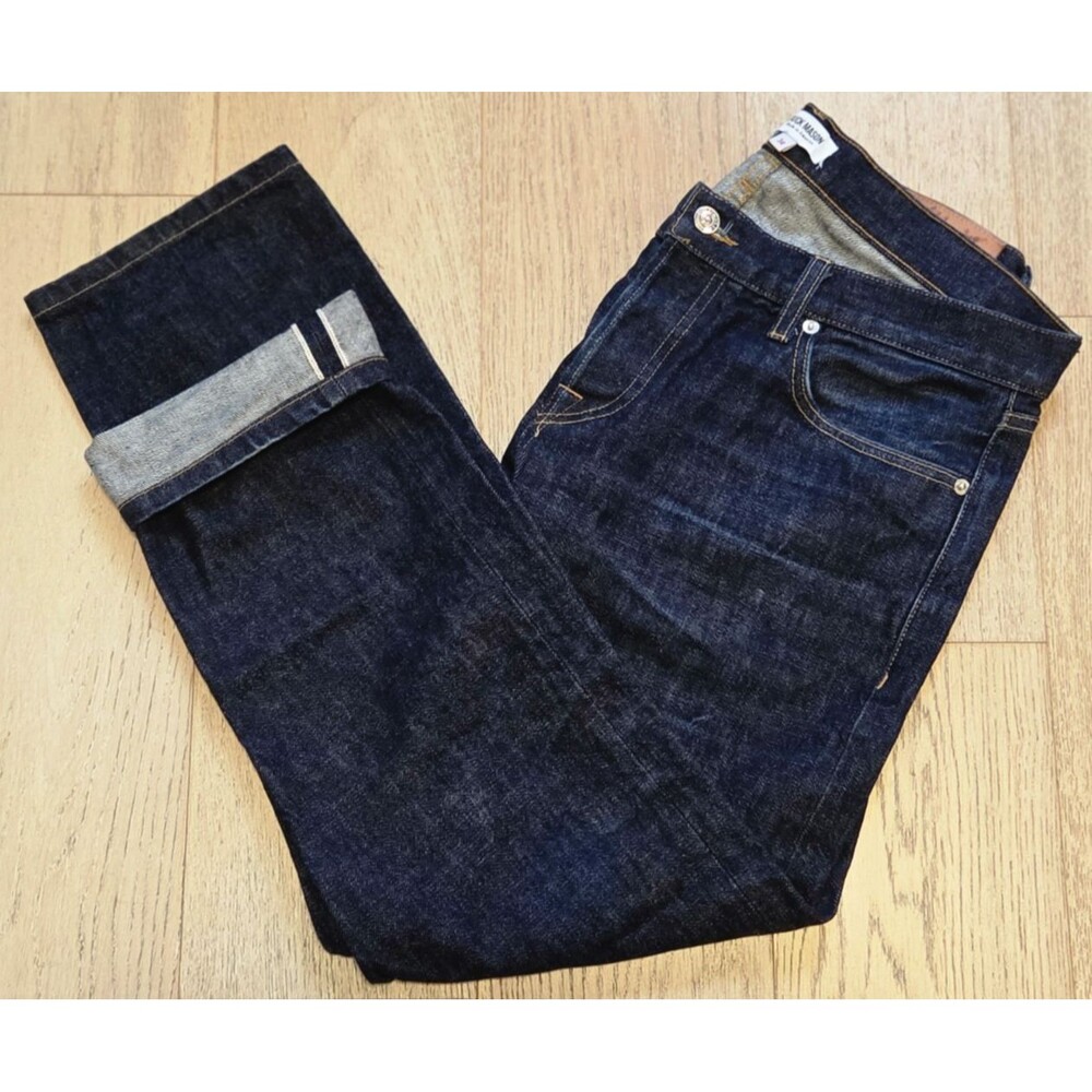 Buck Mason Slim Fit Selvedge Jeans Men's 34x29 Made in USA Dark Wash Minimalist
